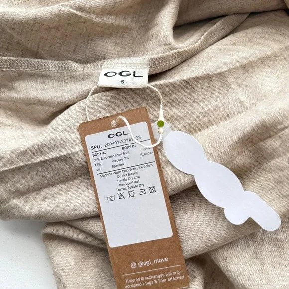 OGL Move European Linen Skirt Smocked Waist With Pockets Size S - Picture 11 of 13